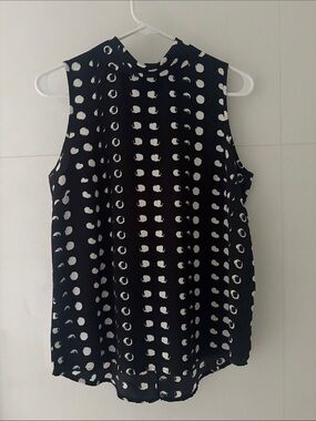 Next UK Black and White Sleeveless top with mock neck. UK size 12